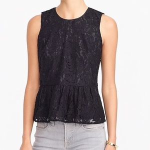 NWT J. Crew Floral Lace Peplum Tank Top
